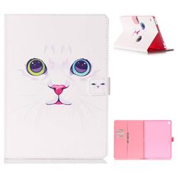 White Cat Folio Stand Leather Wallet Case for iPad Pro 9.7 2016 9.7 inch