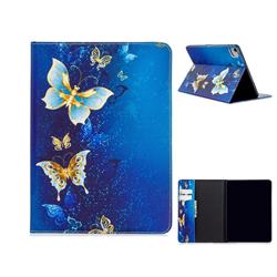 Golden Butterflies Folio Stand Leather Wallet Case for Apple iPad Pro 11 (2020)