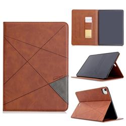 Binfen Color Prismatic Slim Magnetic Sucking Stitching Wallet Flip Cover for Apple iPad Pro 11 (2020) - Brown
