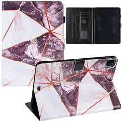 Black and White Stitching Color Marble Leather Flip Cover for Apple iPad Pro 11 (2020)