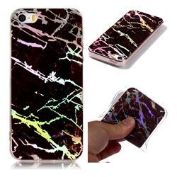 Black Brown Marble Pattern Bright Color Laser Soft TPU Case for iPhone SE2 (iPhone SE 2018)
