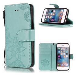 Intricate Embossing Lotus Mandala Flower Leather Wallet Case for iPhone SE2 (iPhone SE 2018) - Green