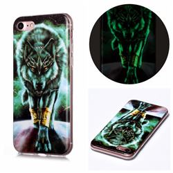 Wolf King Noctilucent Soft TPU Back Cover for iPhone SE 2020