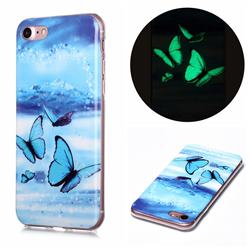 Flying Butterflies Noctilucent Soft TPU Back Cover for iPhone SE 2020