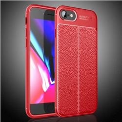 Luxury Auto Focus Litchi Texture Silicone TPU Back Cover for iPhone SE 2020 - Red