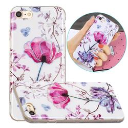 Magnolia Painted Galvanized Electroplating Soft Phone Case Cover for iPhone SE 2020