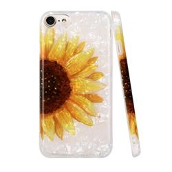 Face Sunflower Shell Pattern Glossy Rubber Silicone Protective Case Cover for iPhone SE 2020