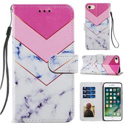 Smoke Marble Smooth Leather Phone Wallet Case for iPhone SE 2020