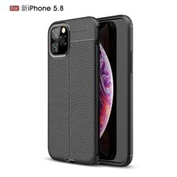 Luxury Auto Focus Litchi Texture Silicone TPU Back Cover for iPhone 11 Pro (5.8 inch) - Black
