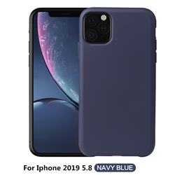 Howmak Slim Liquid Silicone Rubber Shockproof Phone Case Cover for iPhone 11 Pro (5.8 inch) - Midnight Blue