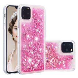 Dynamic Liquid Glitter Quicksand Sequins TPU Phone Case for iPhone 11 Pro (5.8 inch) - Rose