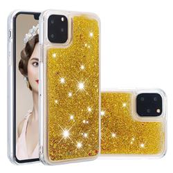 Dynamic Liquid Glitter Quicksand Sequins TPU Phone Case for iPhone 11 Pro (5.8 inch) - Golden