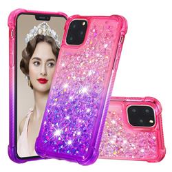 Rainbow Gradient Liquid Glitter Quicksand Sequins Phone Case for iPhone 11 Pro (5.8 inch) - Pink Purple