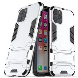 Armor Premium Tactical Grip Kickstand Shockproof Dual Layer Rugged Hard Cover for iPhone 11 Pro (5.8 inch) - Silver
