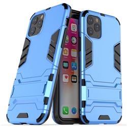Armor Premium Tactical Grip Kickstand Shockproof Dual Layer Rugged Hard Cover for iPhone 11 Pro (5.8 inch) - Light Blue