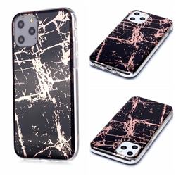 Black Galvanized Rose Gold Marble Phone Back Cover for iPhone 11 Pro (5.8 inch)