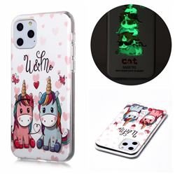 Couple Unicorn Noctilucent Soft TPU Back Cover for iPhone 11 Pro (5.8 inch)