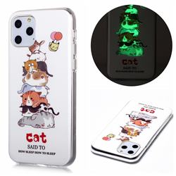 Cute Cat Noctilucent Soft TPU Back Cover for iPhone 11 Pro (5.8 inch)