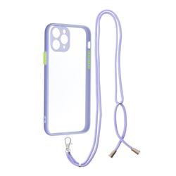 Necklace Cross-body Lanyard Strap Cord Phone Case Cover for iPhone 11 Pro (5.8 inch) - Purple