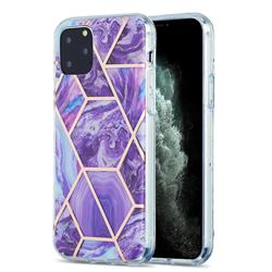 Purple Gagic Marble Pattern Galvanized Electroplating Protective Case Cover for iPhone 11 Pro (5.8 inch)