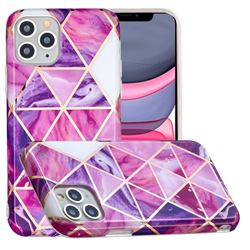 Purple Dream Triangle Painted Marble Electroplating Protective Case for iPhone 11 Pro (5.8 inch)