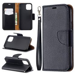 Classic Luxury Litchi Leather Phone Wallet Case for iPhone 11 Pro (5.8 inch) - Black