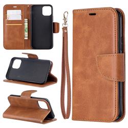 Classic Sheepskin PU Leather Phone Wallet Case for iPhone 11 Pro (5.8 inch) - Brown