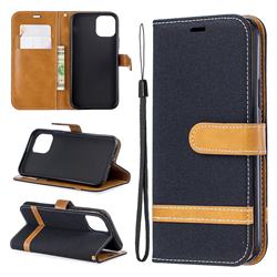 Jeans Cowboy Denim Leather Wallet Case for iPhone 11 Pro (5.8 inch) - Black