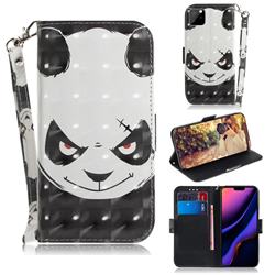 Angry Bear 3D Painted Leather Wallet Phone Case for iPhone 11 Pro (5.8 inch)