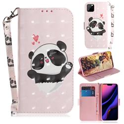 Heart Cat 3D Painted Leather Wallet Phone Case for iPhone 11 Pro (5.8 inch)