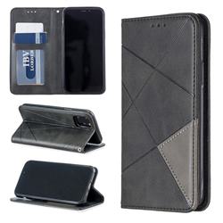 Prismatic Slim Magnetic Sucking Stitching Wallet Flip Cover for iPhone 11 Pro (5.8 inch) - Black