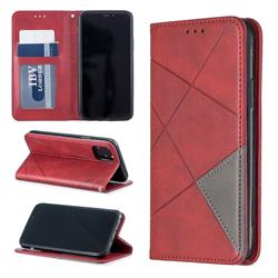 Prismatic Slim Magnetic Sucking Stitching Wallet Flip Cover for iPhone 11 Pro (5.8 inch) - Red