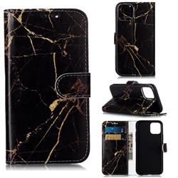 Black Gold Marble PU Leather Wallet Case for iPhone 11 Pro (5.8 inch)