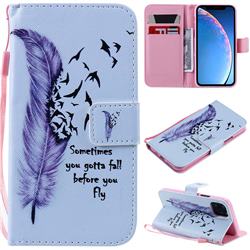 Feather Birds PU Leather Wallet Case for iPhone 11 Pro (5.8 inch)