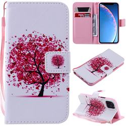 Colored Red Tree PU Leather Wallet Case for iPhone 11 Pro (5.8 inch)