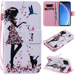 Petals and Cats PU Leather Wallet Case for iPhone 11 Pro (5.8 inch)