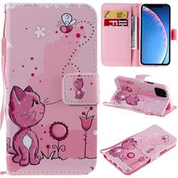 Cats and Bees PU Leather Wallet Case for iPhone 11 Pro (5.8 inch)