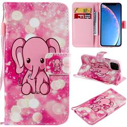 Pink Elephant PU Leather Wallet Case for iPhone 11 Pro (5.8 inch)