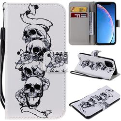 Skull Head PU Leather Wallet Case for iPhone 11 Pro (5.8 inch)