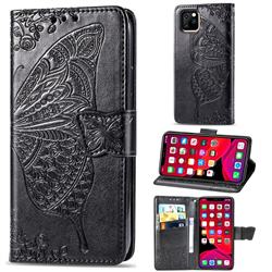 Embossing Mandala Flower Butterfly Leather Wallet Case for iPhone 11 Pro (5.8 inch) - Black