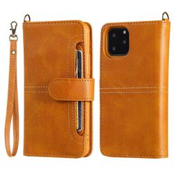 Retro Multi-functional Detachable Leather Wallet Phone Case for iPhone 11 Pro (5.8 inch) - Brown