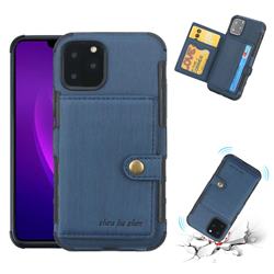 Brush Multi-function Leather Phone Case for iPhone 11 Pro (5.8 inch) - Blue