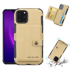 Brush Multi-function Leather Phone Case for iPhone 11 Pro (5.8 inch) - Golden