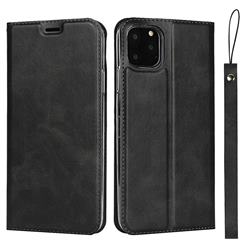 Calf Pattern Magnetic Automatic Suction Leather Wallet Case for iPhone 11 Pro (5.8 inch) - Black
