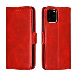 Retro Classic Calf Pattern Leather Wallet Phone Case for iPhone 11 Pro (5.8 inch) - Red