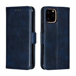 Retro Classic Calf Pattern Leather Wallet Phone Case for iPhone 11 Pro (5.8 inch) - Blue