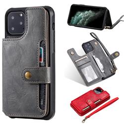Retro Aristocratic Demeanor Anti-fall Leather Phone Back Cover for iPhone 11 Pro (5.8 inch) - Gray