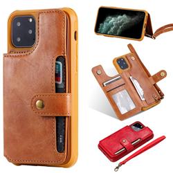 Retro Aristocratic Demeanor Anti-fall Leather Phone Back Cover for iPhone 11 Pro (5.8 inch) - Brown