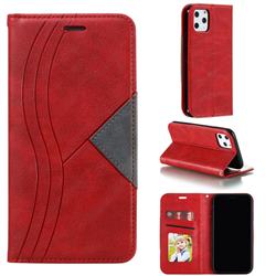 Retro S Streak Magnetic Leather Wallet Phone Case for iPhone 11 Pro (5.8 inch) - Red