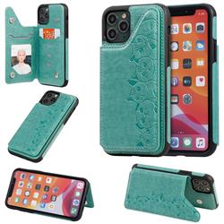 Yikatu Luxury Cute Cats Multifunction Magnetic Card Slots Stand Leather Back Cover for iPhone 11 Pro (5.8 inch) - Green